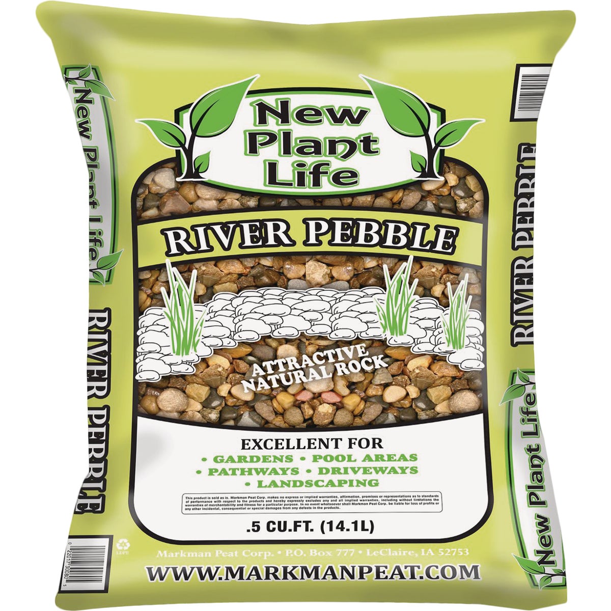 New Plant Life 0.5 Cu. Ft. 3/4 In. River Pebbles