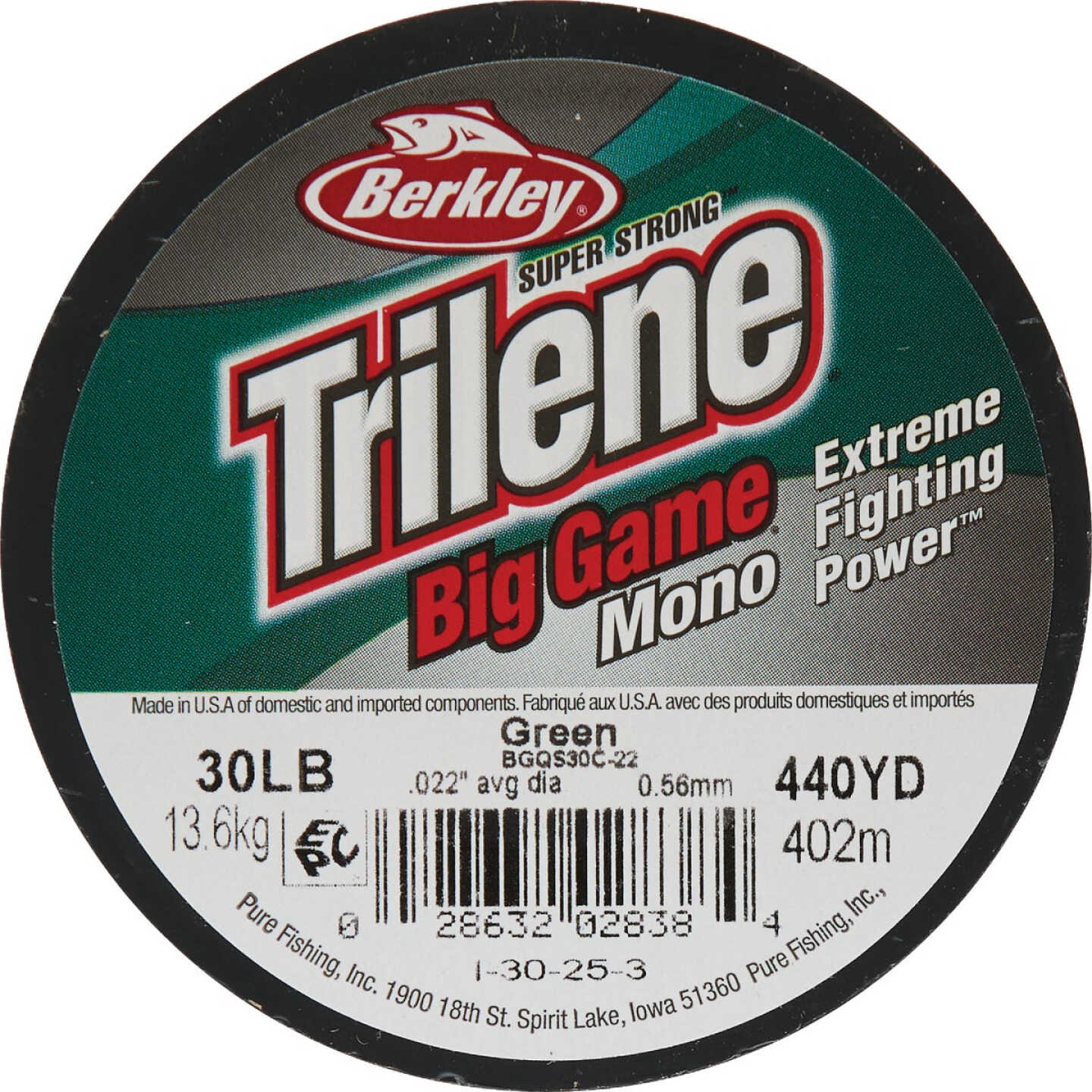 Berkley Trilene Big Game 30 Lb. 440 Yd. Green Monofilament Fishing Line Image 3