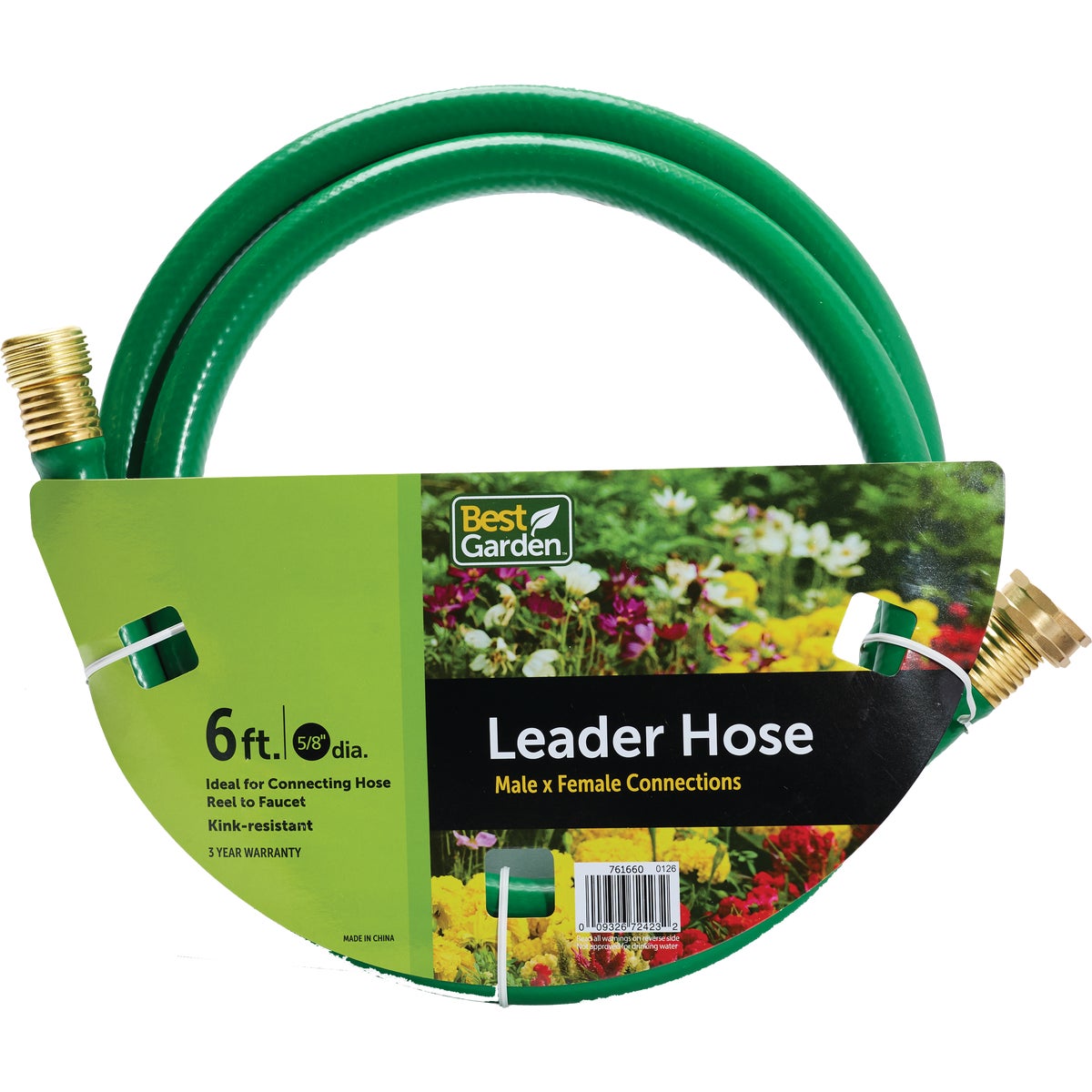 Best Garden 5/8 In. Dia. x 6 Ft. L. Leader Hose with Male & Female Couplings