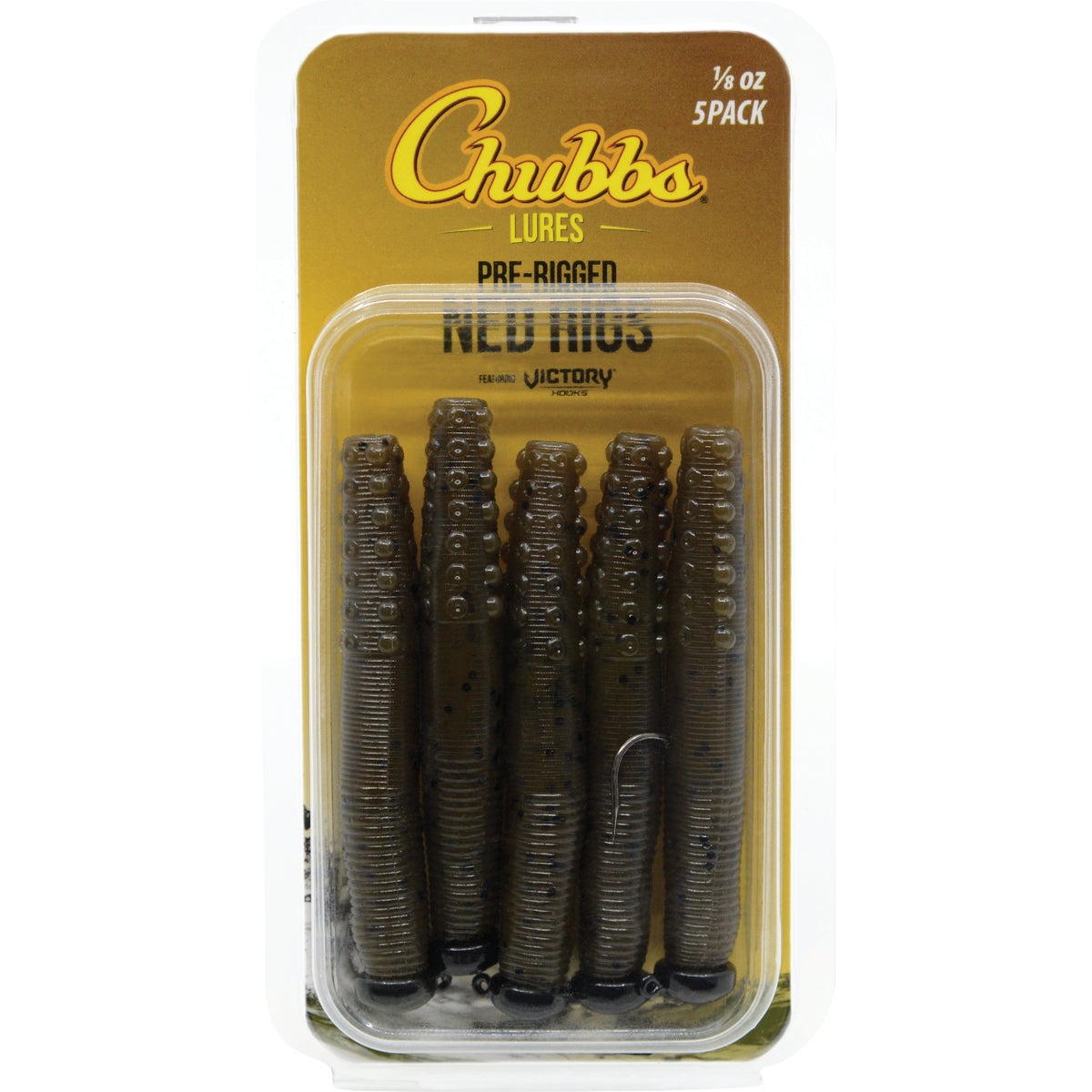 Chubbs Rigged Ned 1/8 Oz. Green Pumpkin (5-Pack)