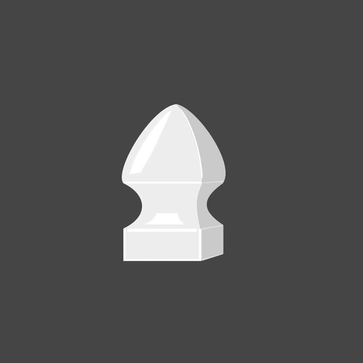 5 In. x 5 In. White Gothic Vinyl Post Cap
