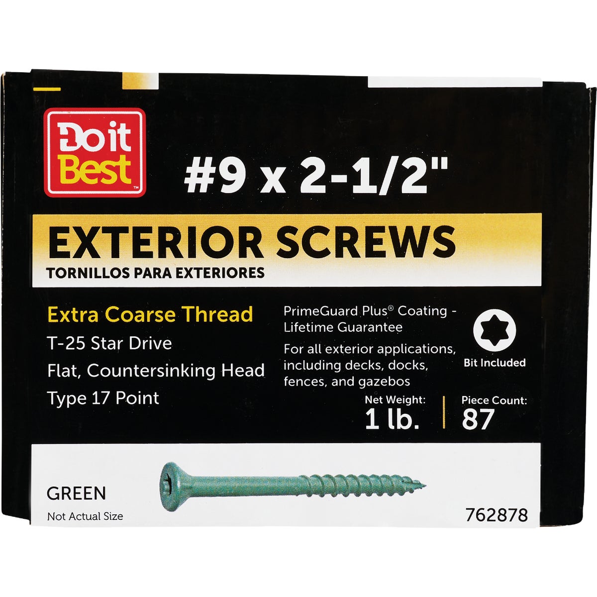 Do it #9 x 2-1/2 In. Green Star Bugle-Head Wood Deck Screw (1 Lb. Box)