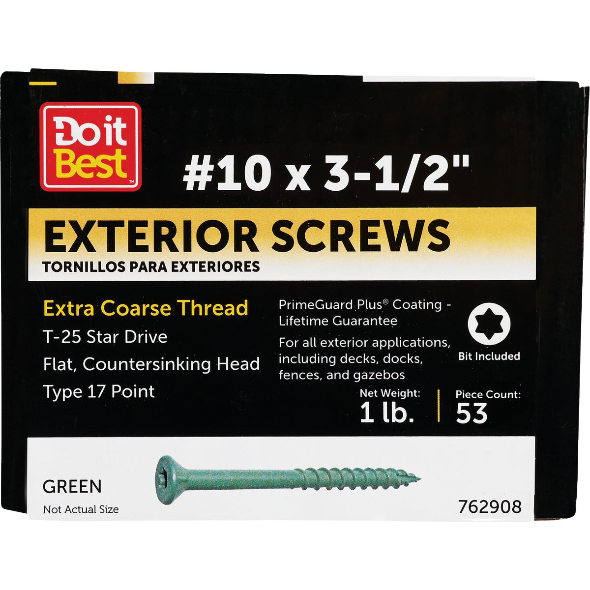 Do it #10 x 3-1/2 In. Green Star Bugle-Head Wood Deck Screw (1 Lb. Box)