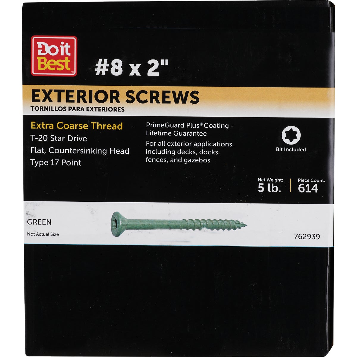Do it #8 x 2 In. Green Star Bugle-Head Wood Deck Screw (5 Lb. Box)