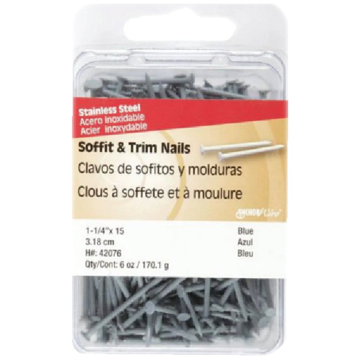 Hillman Anchor Wire 1-1/4 In. 15 ga  Blue Stainless Steel Trim Nails (5-Count, 6 Oz.) Image 2