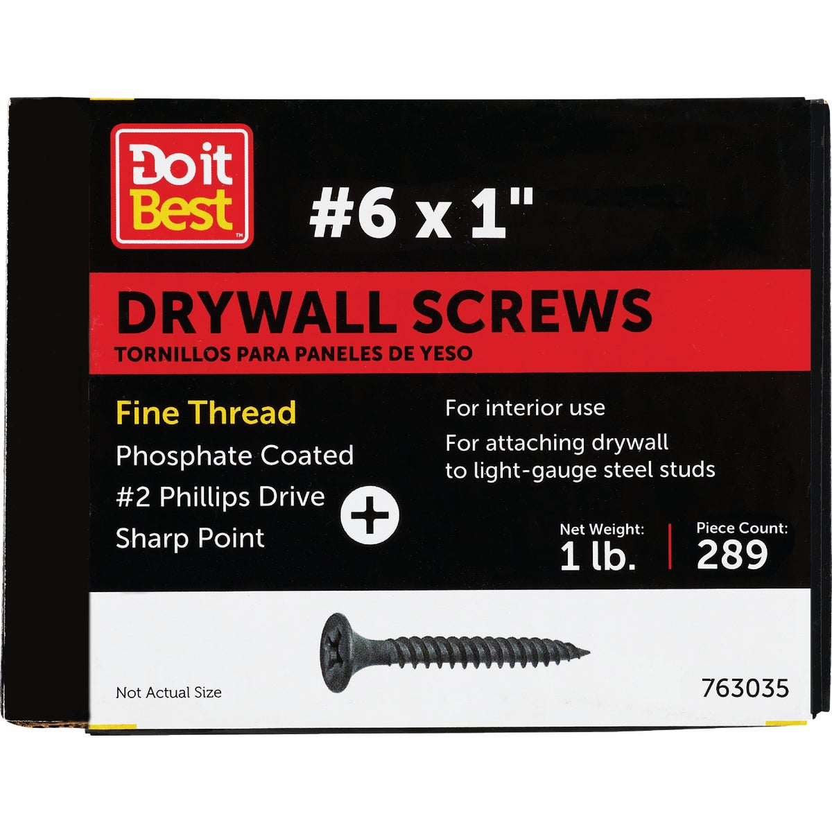 Do it #6 x 1 In. Coarse Thread Gray Phosphate Drywall Screw (1 Lb.-Box) Image 1