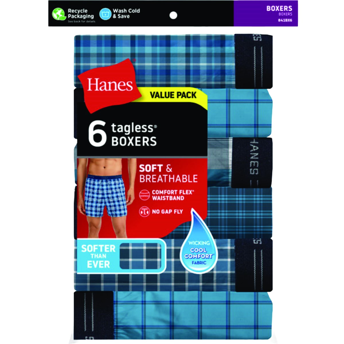Hanes Men's L Woven Multi-Color Boxer (6-Pack)