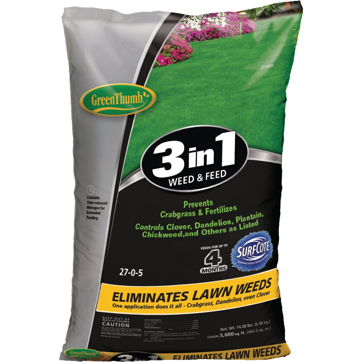 Green Thumb 14.28 Lb. 5000 Sq. Ft. 27-0-5 3-In-1 Weed & Feed