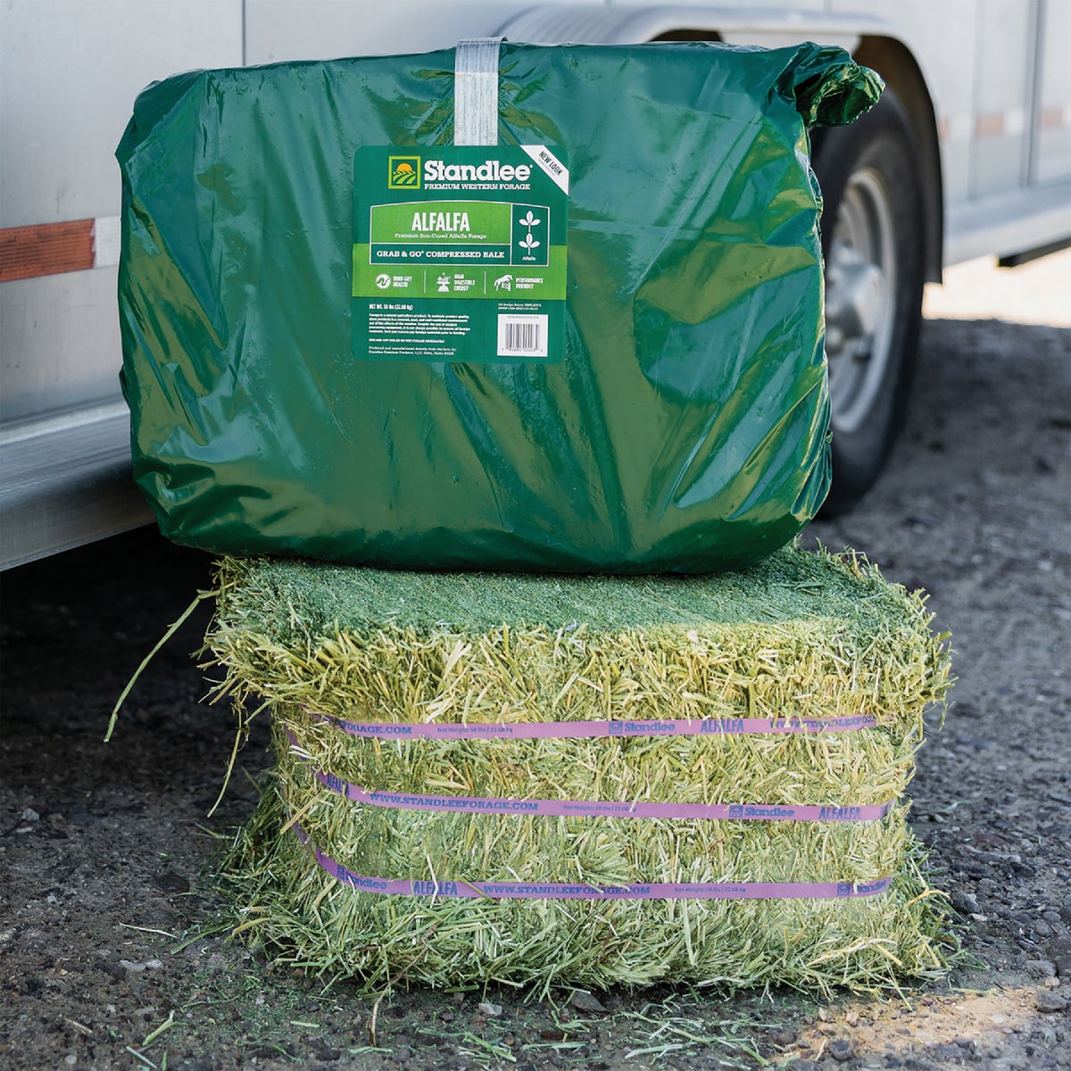 Standlee Premium Western Forage 50 Lb. Premium Alfalfa Grab & Go Compressed Bale Image 4