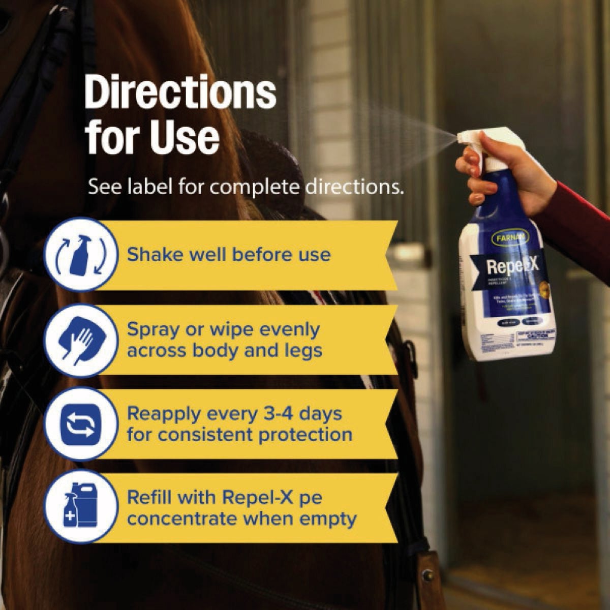 Farnam Repel-X 32 Oz. Trigger Spray Insecticide & Repellent for Horses Image 2