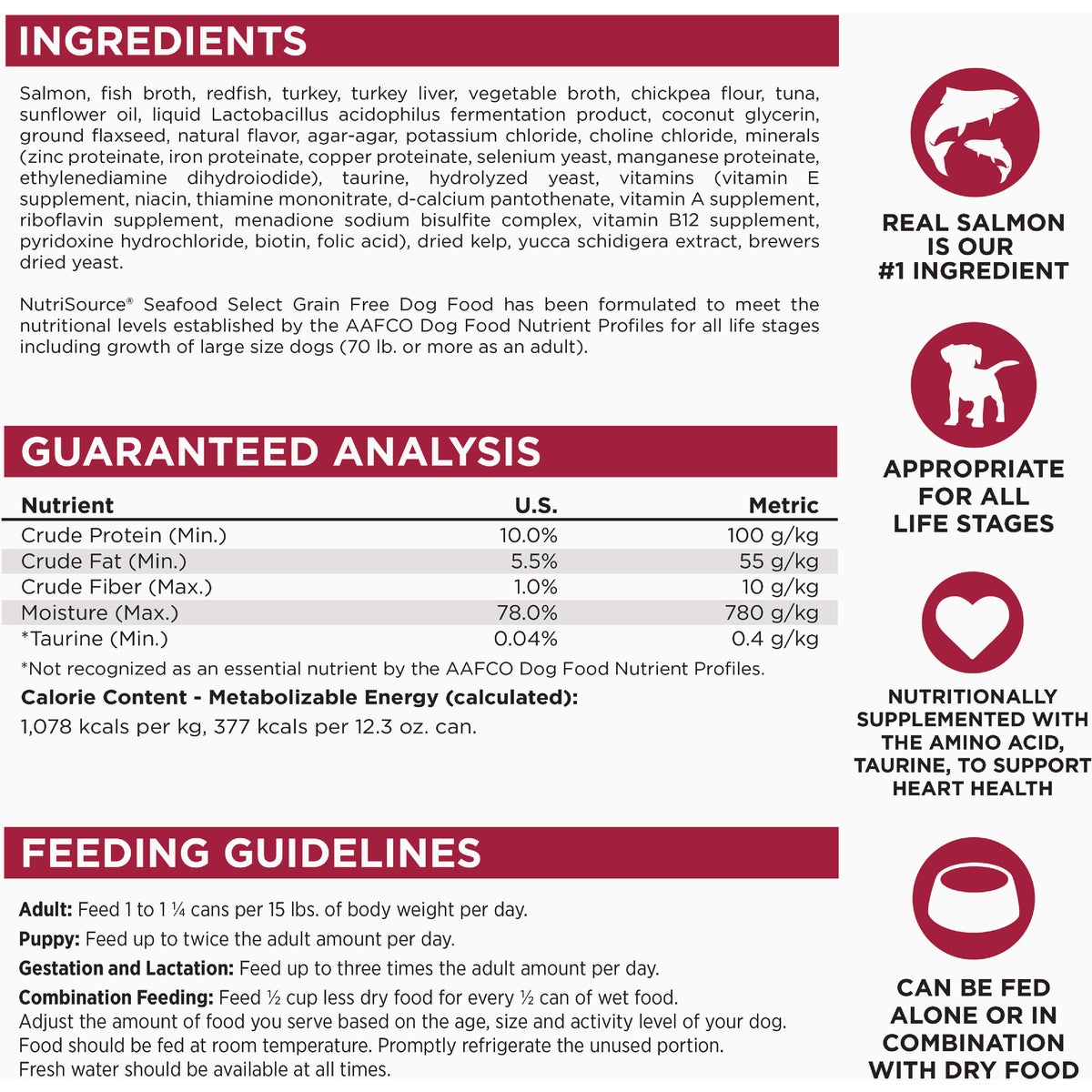NutriSource 12.3 Oz. Seafood Select Recipe Grain Free Wet Dog Food Image 2