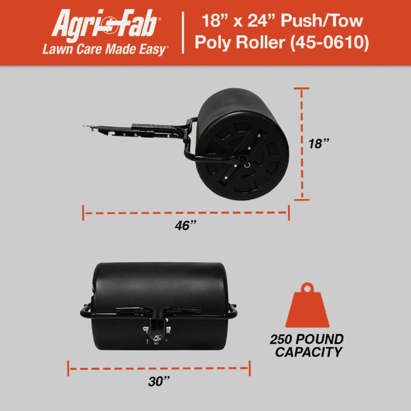 Agri-Fab 18 In. x 24 In. Poly Push/Tow Behind Poly Lawn Roller Image 7