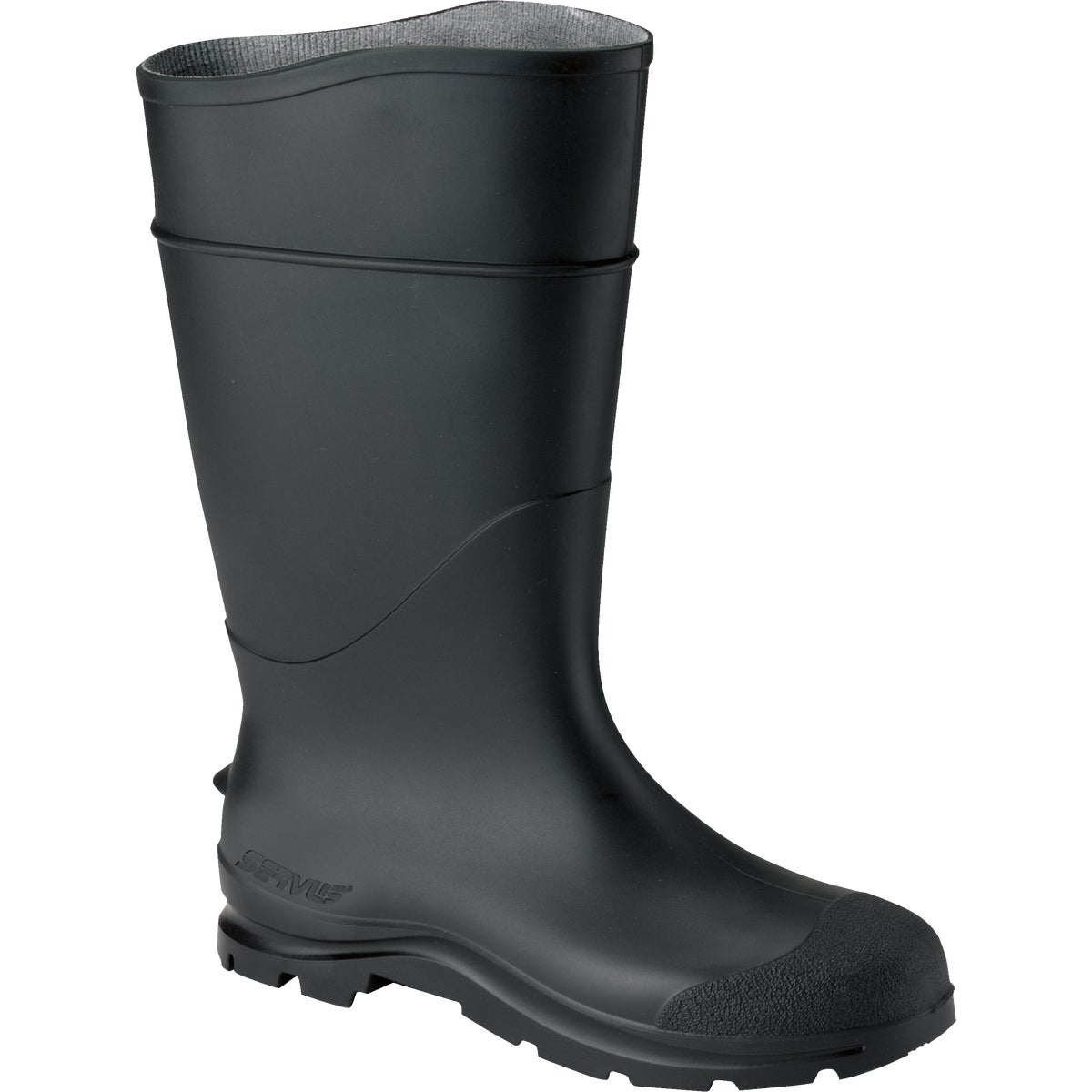Servus Men's Size 12 Black Plain Toe PVC Rubber Boot