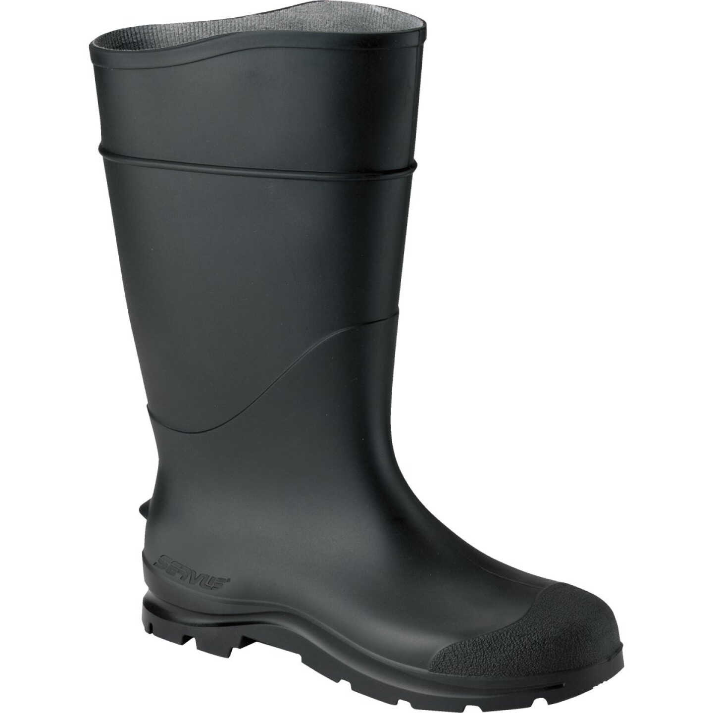 Servus Men's Size 13 Black Plain Toe PVC Rubber Boot Image 1