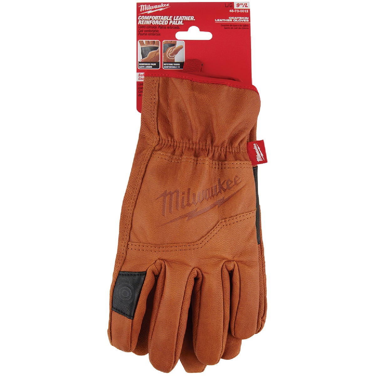 Milwaukee Unisex Medium Goatskin Leather Work Gloves Image 2