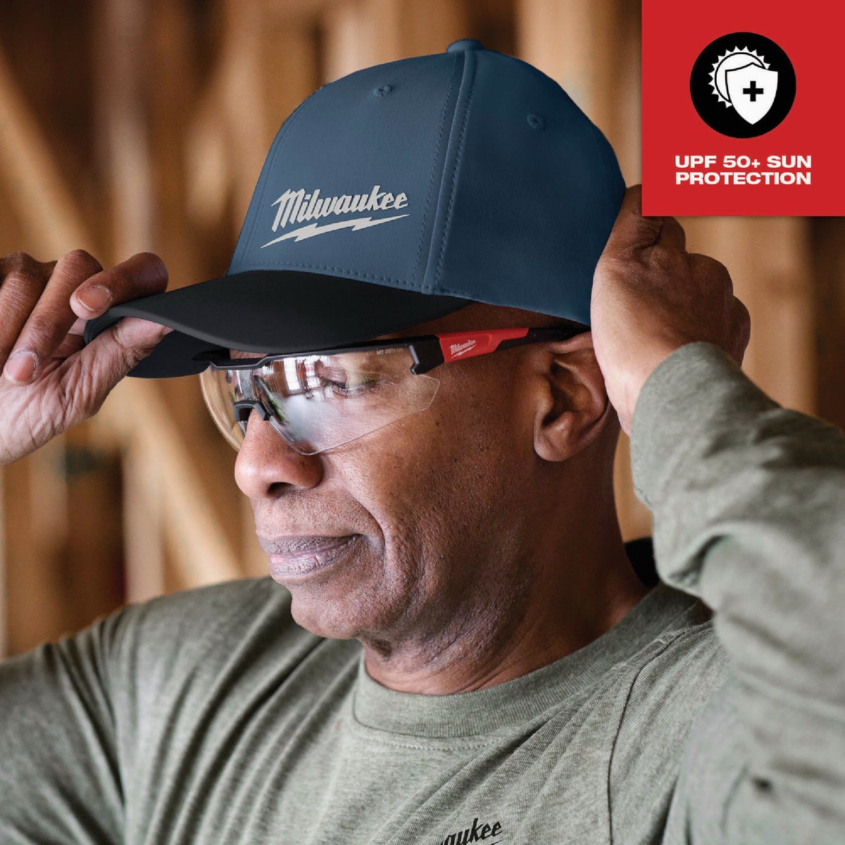 Milwaukee Workskin Blue Performance Fitted Hat, Small/Medium Image 5