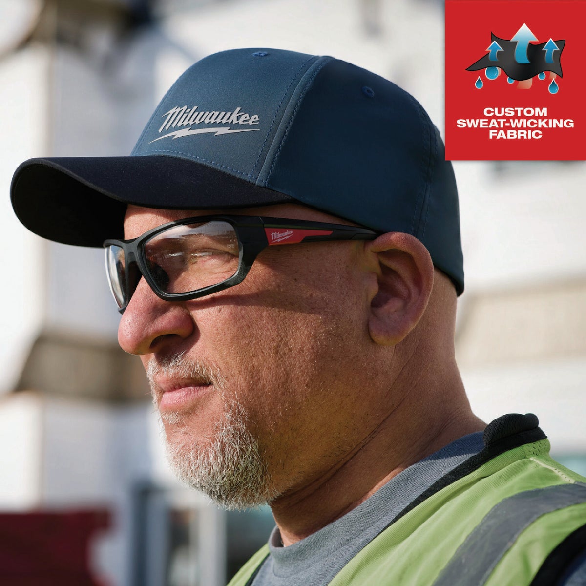 Milwaukee Workskin Blue Performance Fitted Hat, Small/Medium Image 4