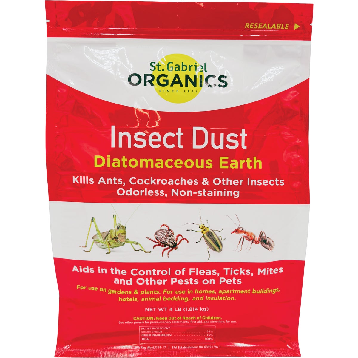 St. Gabriel Organics 4 Lb. Ready To Use Powder Diatomaceous Earth Crawling Insect Killer