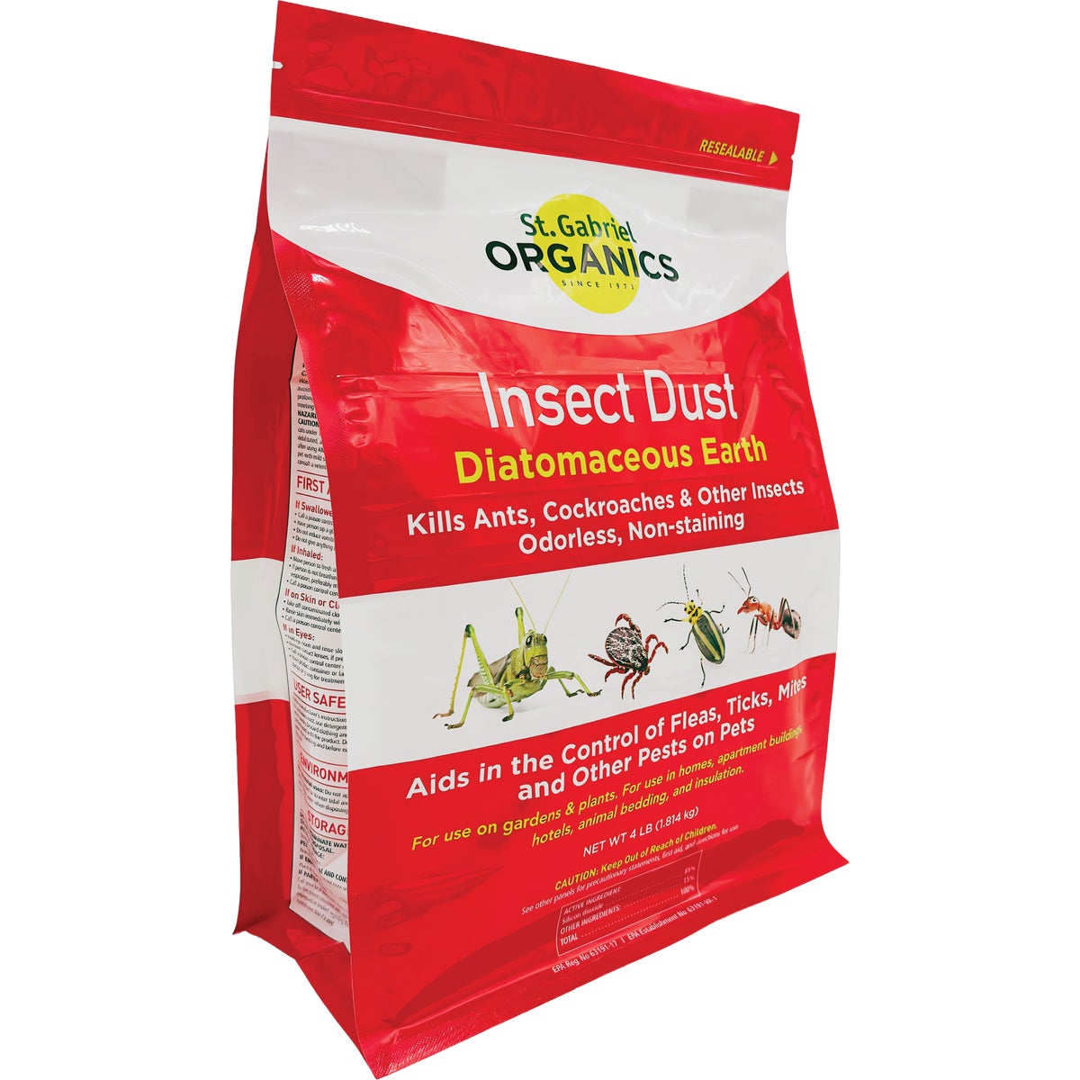 St. Gabriel Organics 4 Lb. Ready To Use Powder Diatomaceous Earth Crawling Insect Killer Image 2