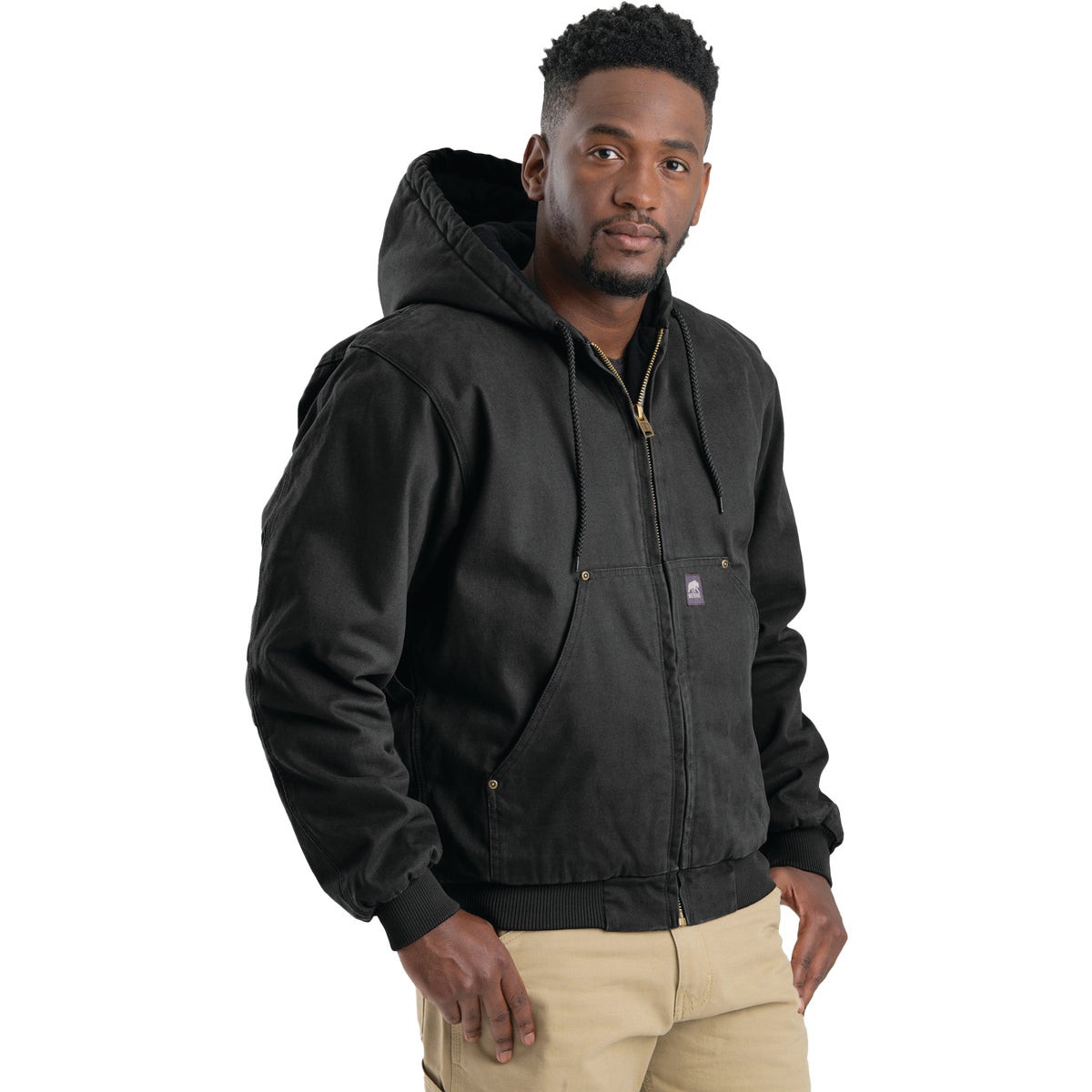 Berne Heartland Men's XL Black Hooded Work Jacket