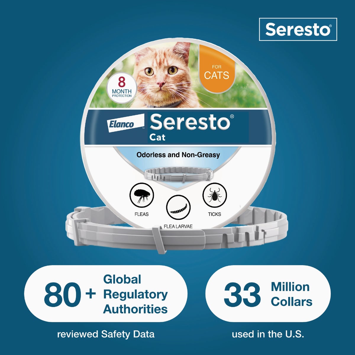 Seresto 8 Month Flea & Tick Collar for Cats Image 2