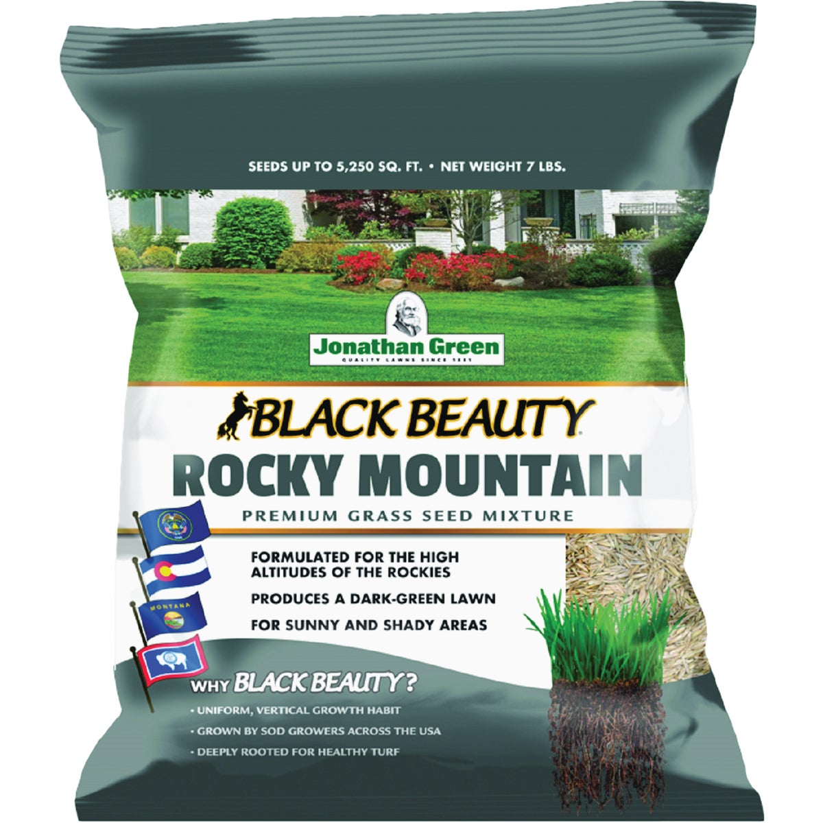 Jonathan Green Black Beauty Rocky Mountain 7 Lb. 5250 Sq. Ft. Coverage Tall Fescue Grass Seed