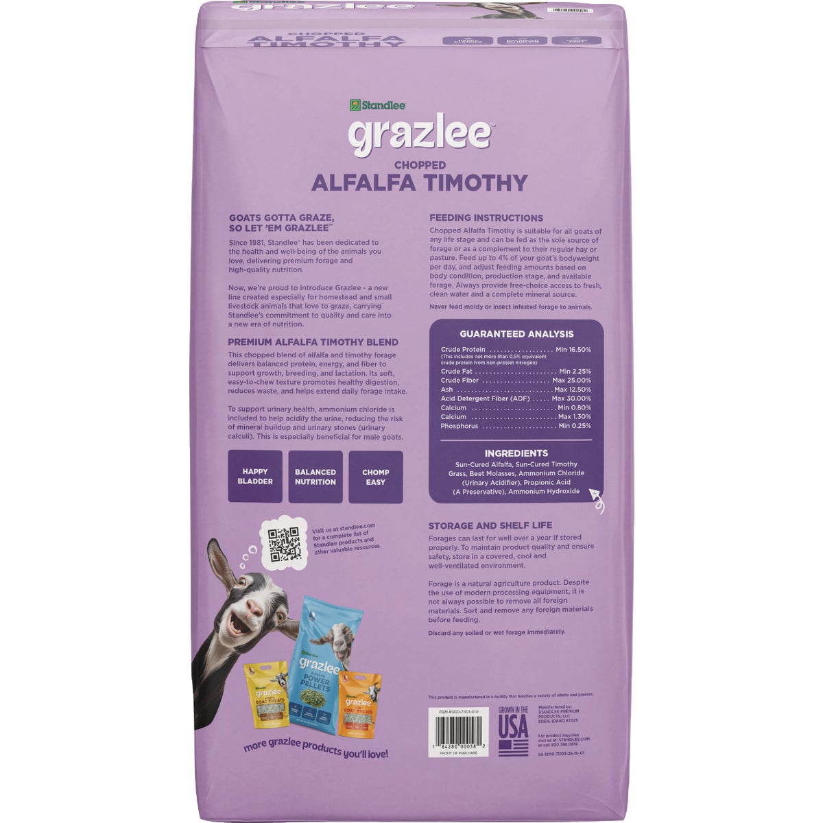 Standlee Grazlee 35 Lb. Alfalfa Timothy Chopped Goat Forage Blend Image 2
