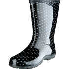 Sloggers Women's Size 10 Black with White Polka Dots Rain & Garden Rubber Boot Image 1