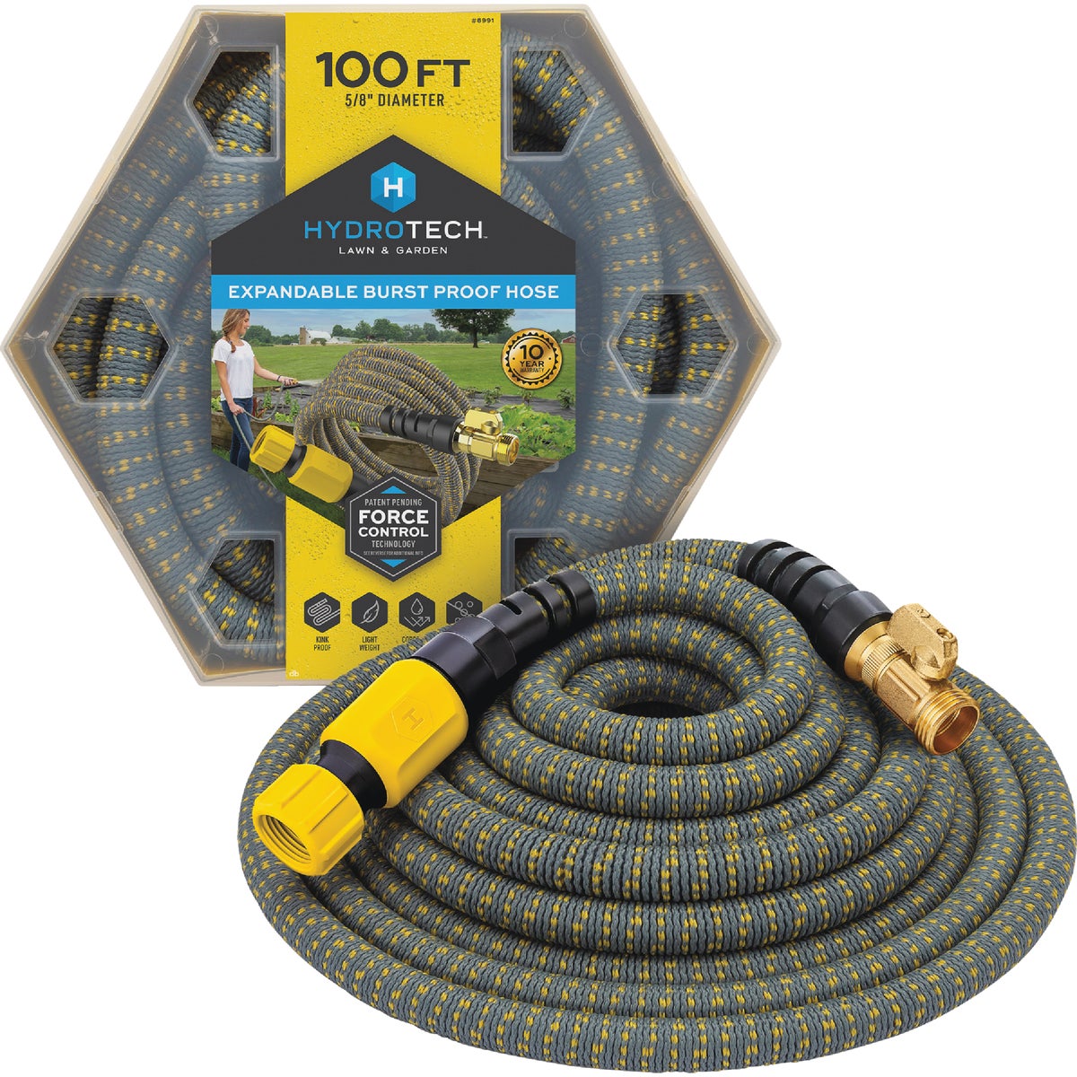 Hydrotech 5/8 In. Dia. x 100 Ft. Yellow Expandable Burst Proof Hose