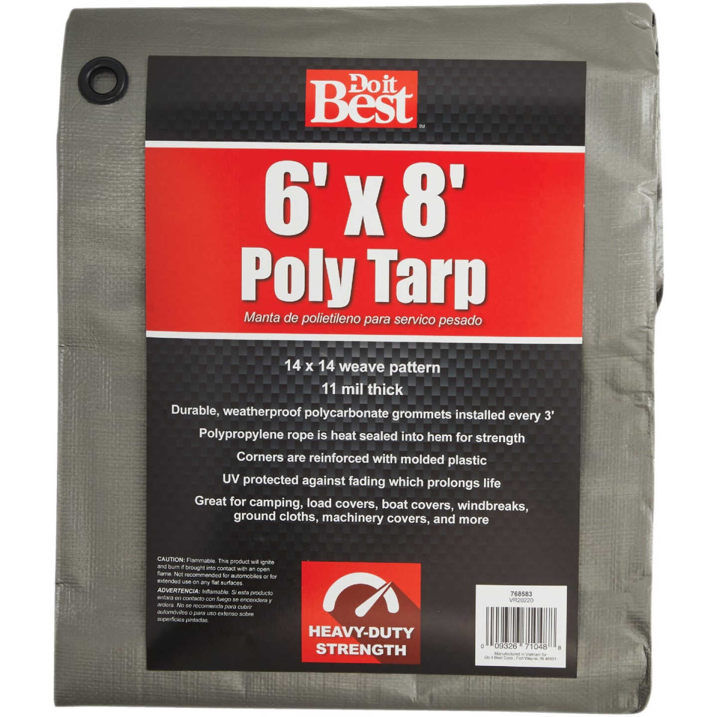 Do it Best Silver Woven 6 Ft. x 8 Ft. Heavy Duty Poly Tarp Image 1