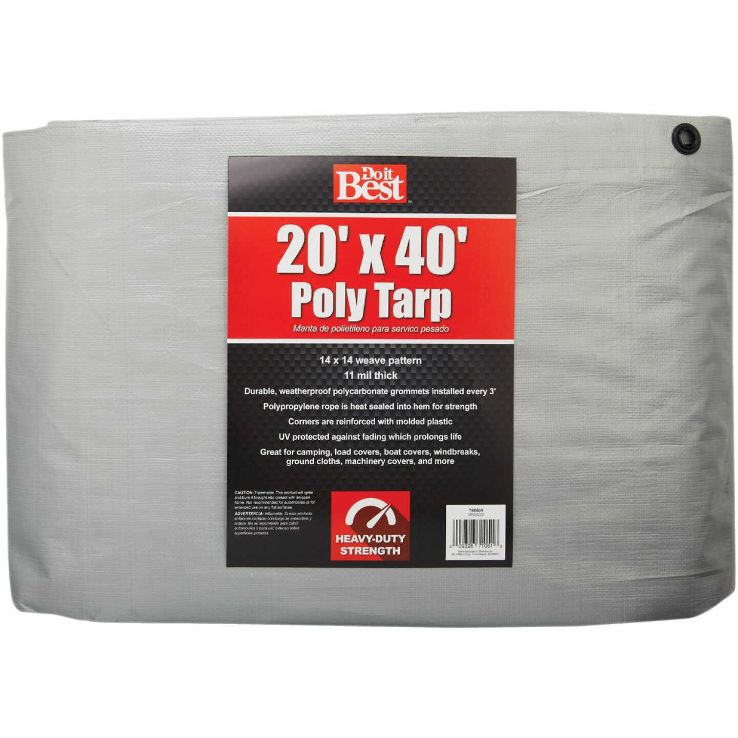 Do it Best Silver Woven 20 Ft. x 40 Ft. Heavy Duty Poly Tarp Image 1
