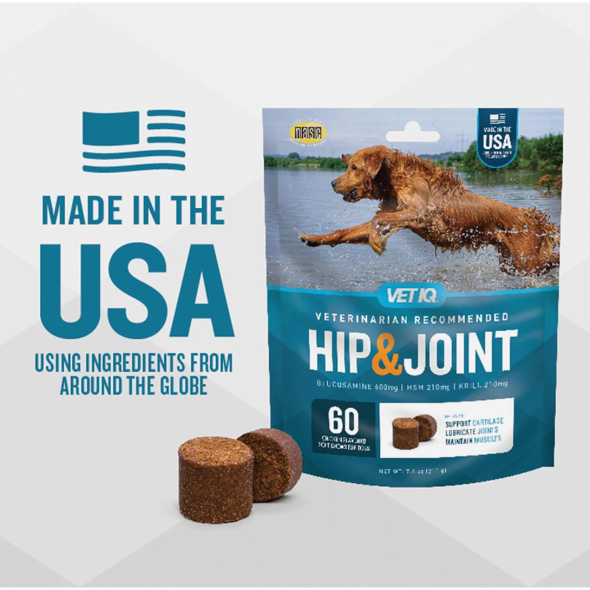 VetIQ 7.4 Oz. Chicken Flavored Hip & Joint Dog Chew (60-Pack) Image 5