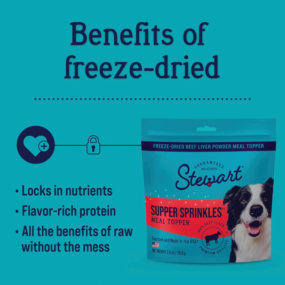 Stewart Supper Sprinkles 2.5 Oz. Beef Liver Dog Meal Topper Image 4