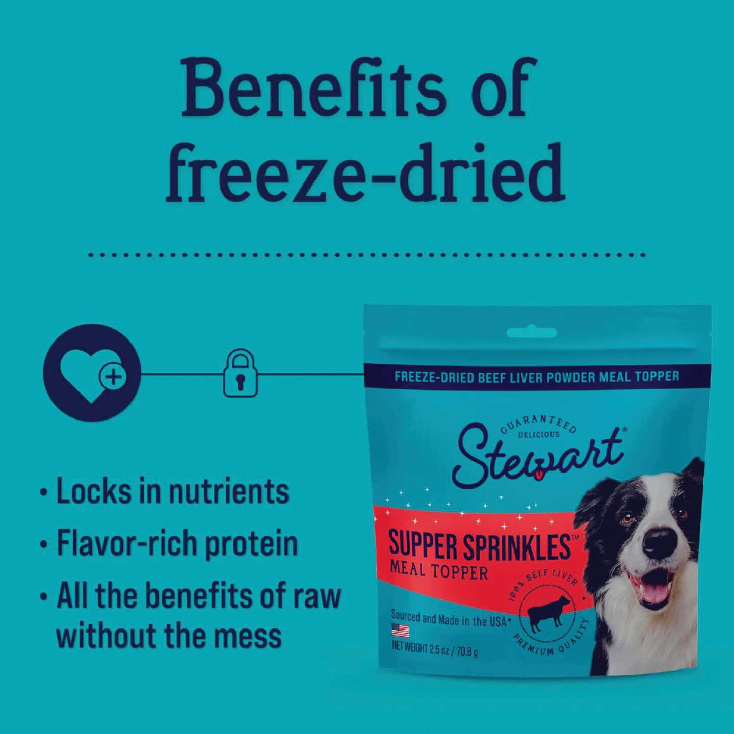 Stewart Supper Sprinkles 2.5 Oz. Beef Liver Dog Meal Topper Image 4