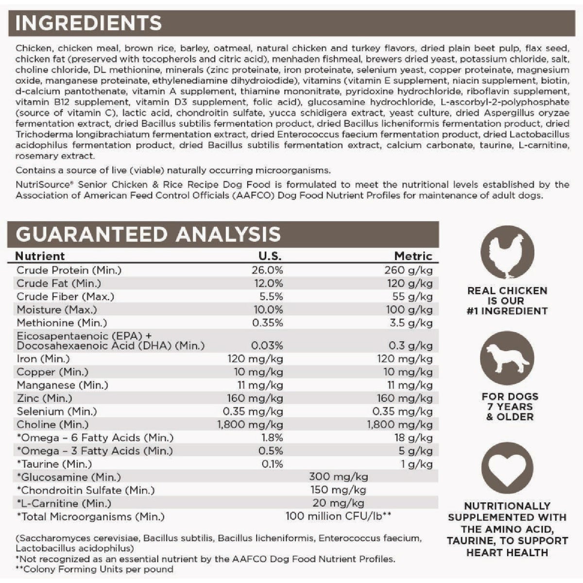 NutriSource 4 Lb. Chicken & Rice Recipe Senior Dog Food Image 3