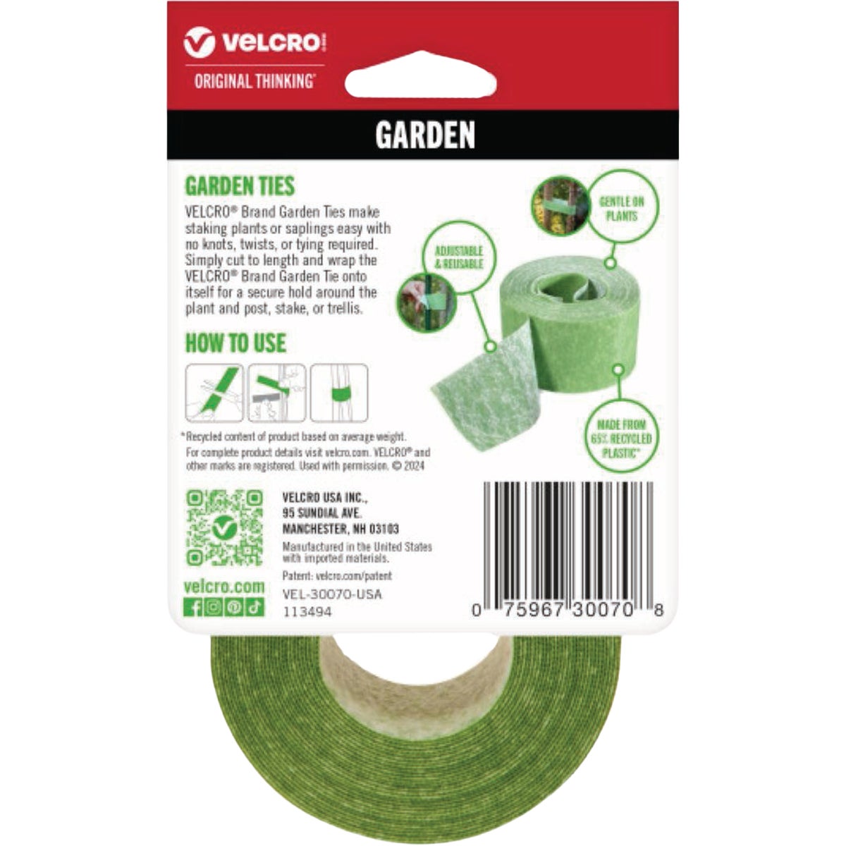 VELCRO Brand One-Wrap 2 In. x 18 Ft. Green Tree Tie Roll Image 5