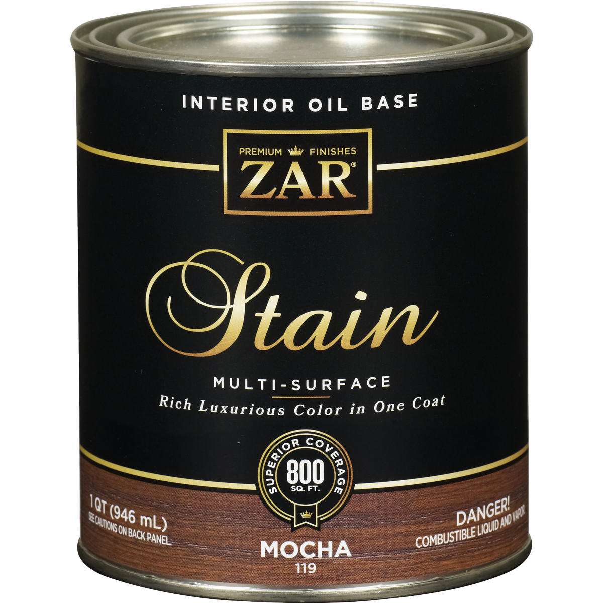 ZAR Oil-Based Wood Stain, Mocha, 1 Qt. Image 1