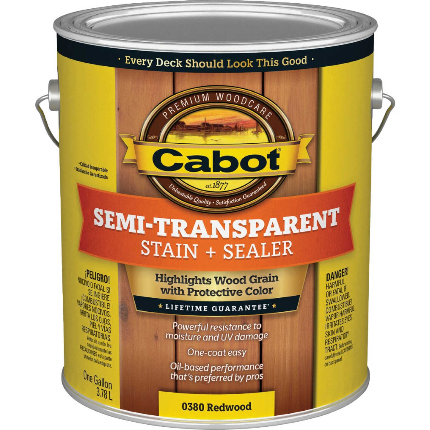 Cabot Semi-Transparent Deck & Siding Exterior Stain & Sealer, 0380 Redwood, 1 Gal. Image 9