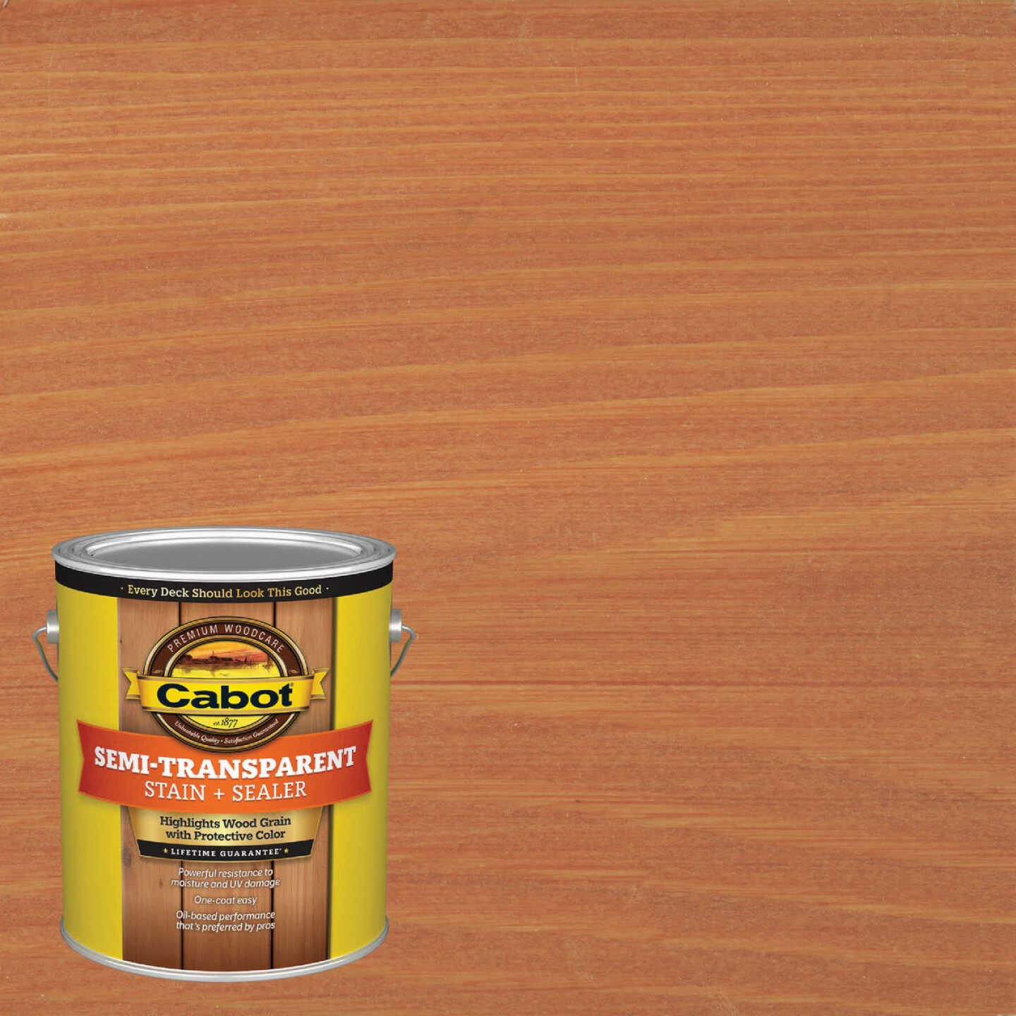 Cabot Semi-Transparent Deck & Siding Exterior Stain & Sealer, 0380 Redwood, 1 Gal. Image 1