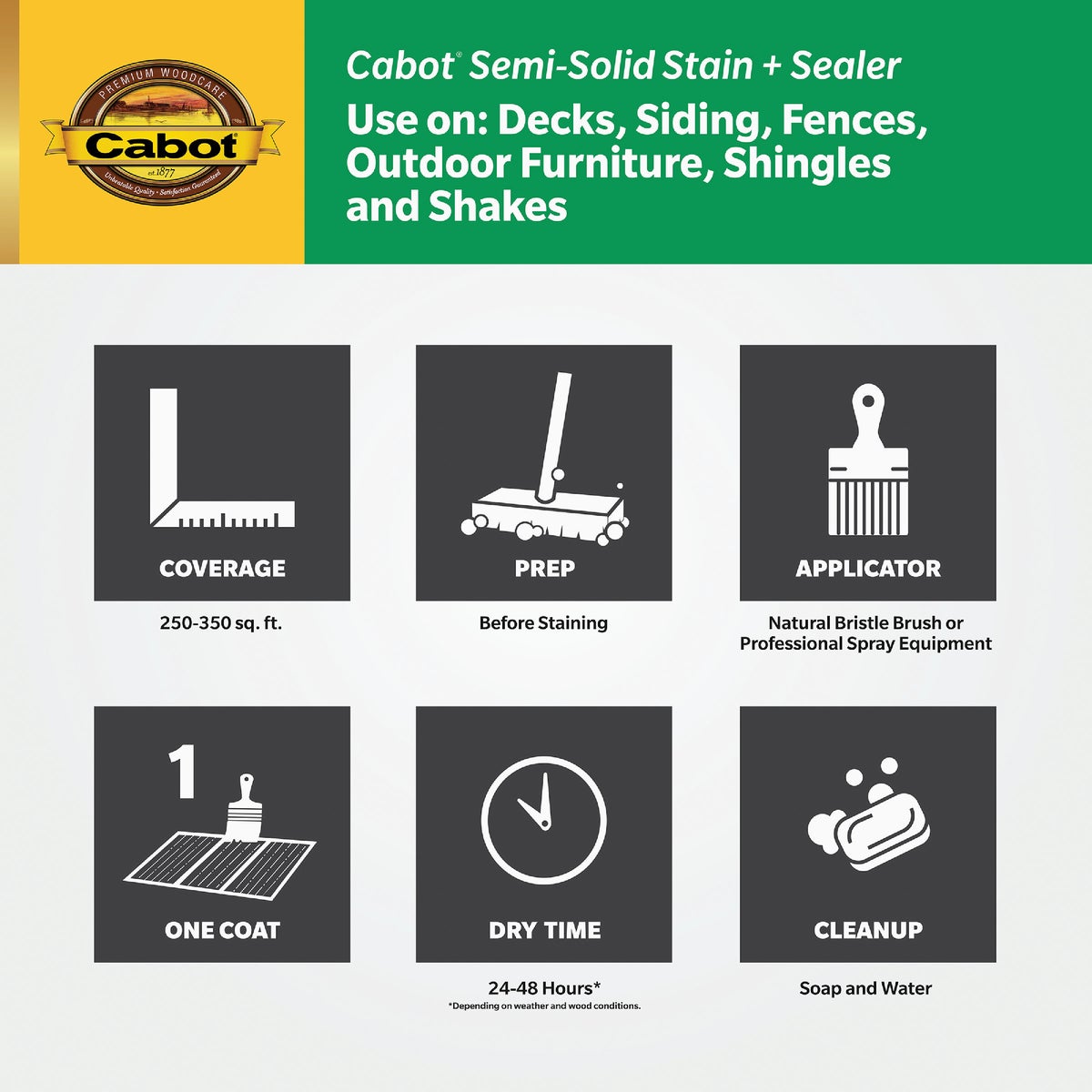 Cabot VOC Semi-Solid Stain + Sealer, 17406 Neutral Base, 1 Gal. Image 3