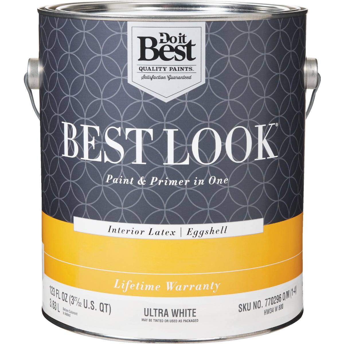 Best Look Latex Premium Paint & Primer In One Eggshell Interior Wall Paint, Ultra White, 1 Gal. Image 1