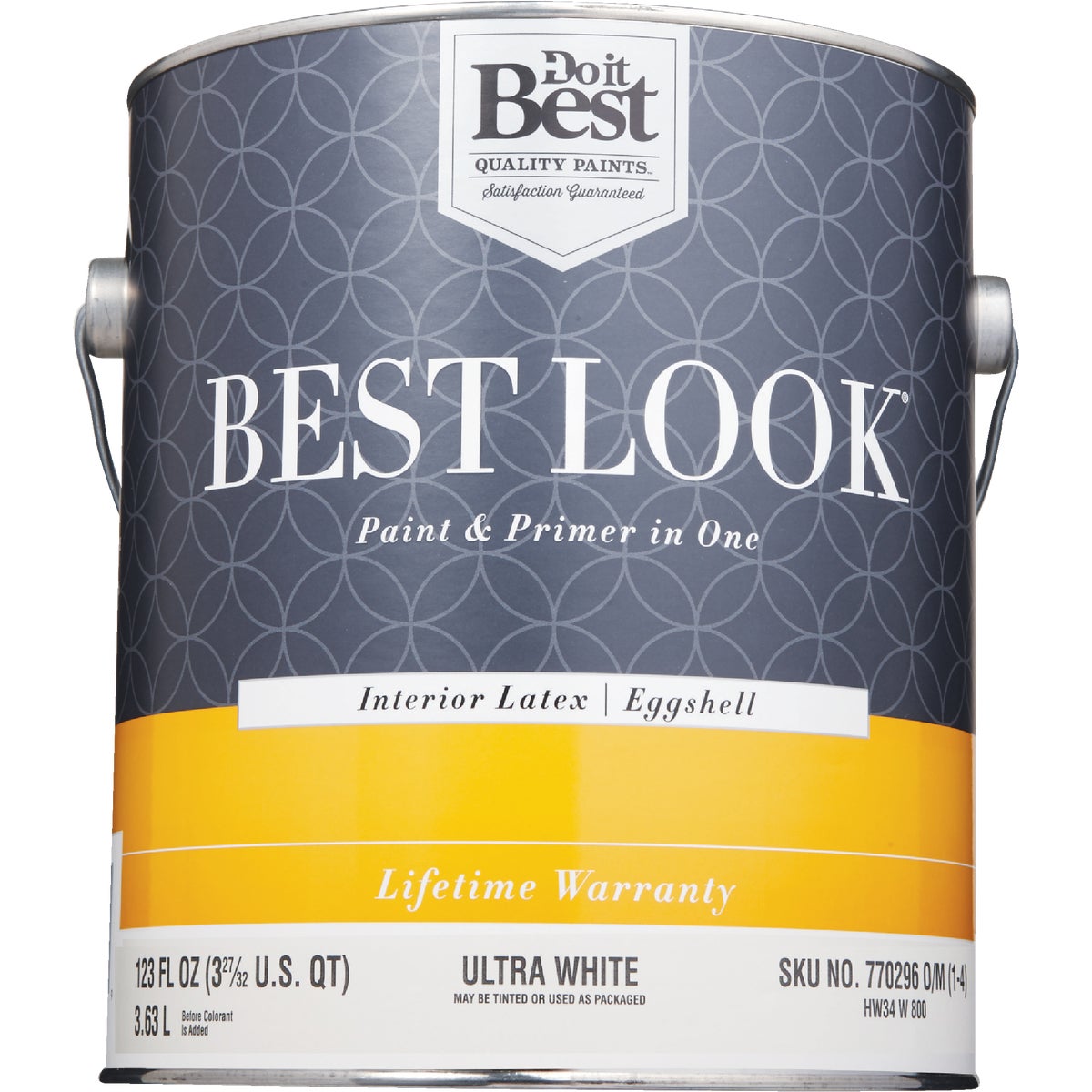 Best Look Latex Premium Paint & Primer In One Eggshell Interior Wall Paint, Ultra White, 1 Gal. Image 2