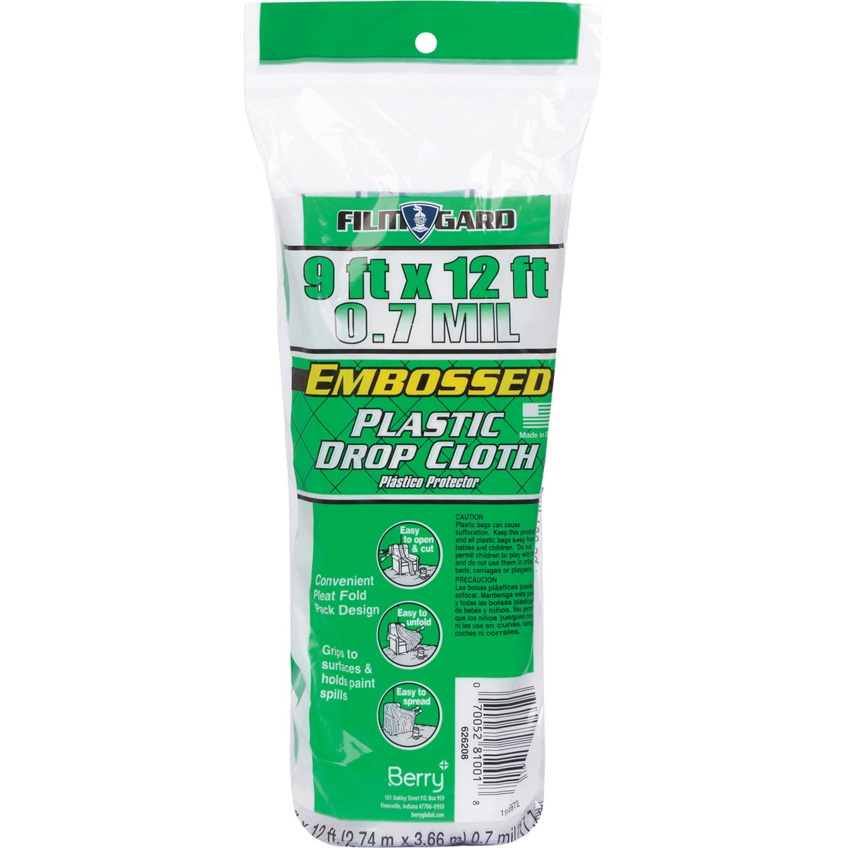Film-Gard 9 In. x 12 Ft. Medium-Duty Textured Drop Cloth Image 2