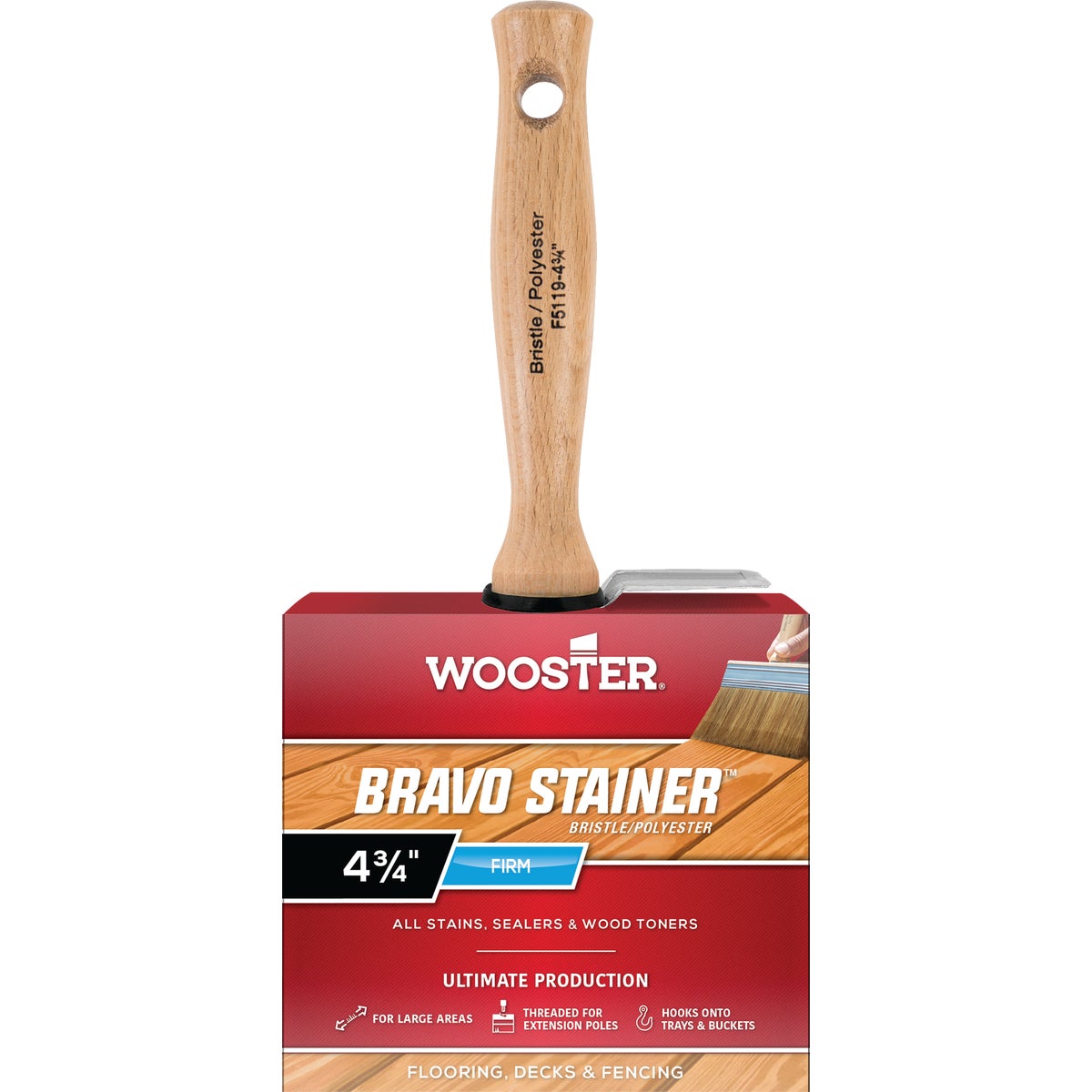 Wooster Bravo Stainer 4-3/4 In. Square Trim Stain Brush