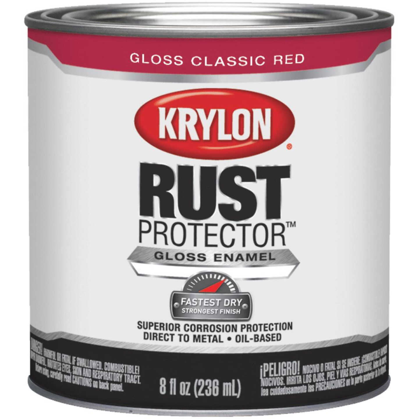 Krylon Rust Protector Oil-Based Gloss Rust Control Enamel, Classic Red, 1/2 Pt. Image 1