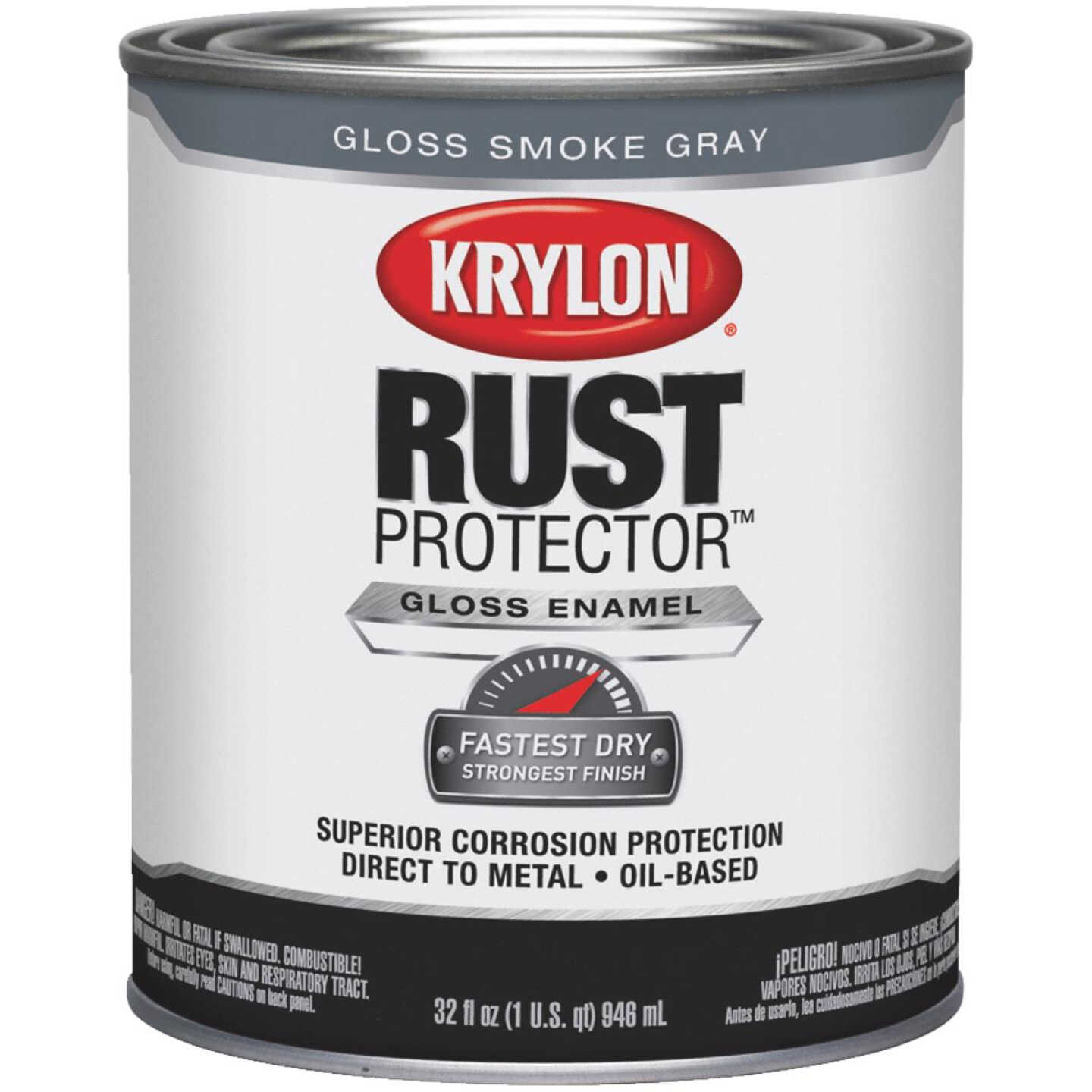Krylon Rust Protector Oil-Based Gloss Rust Control Enamel, Smoke Gray, 1 Qt. Image 1