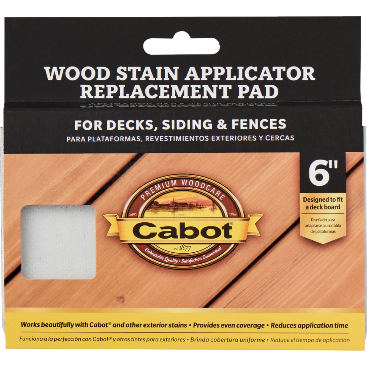 Cabot Wood Stain Pad Applicator Refill, 6 In.