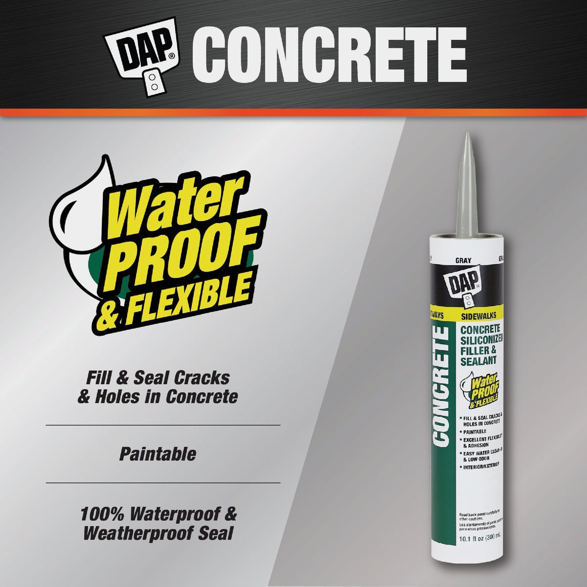 DAP 10.5 Oz. Gray Concrete Waterproof Filler and Sealant Image 2
