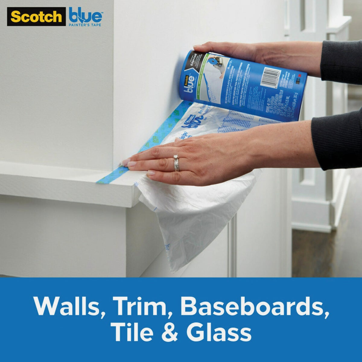 3M ScotchBlue Tape + Plastic with Dispenser Image 3