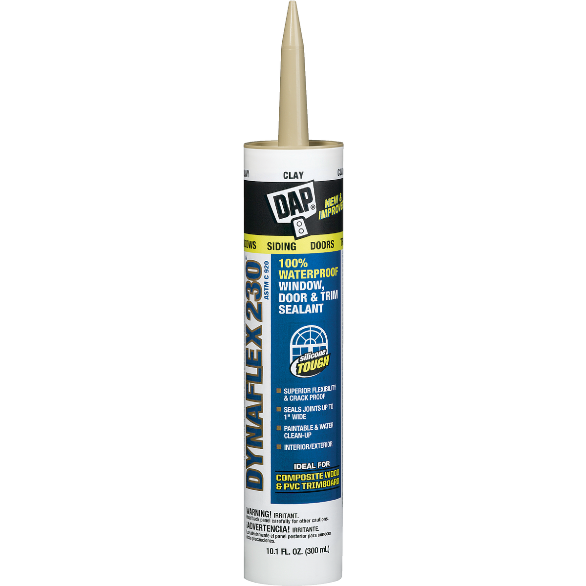 Dap Dynaflex 230 10.1 Oz. 100% Waterproof Window, Door, Siding & Trim Elastomeric Sealant, Clay
